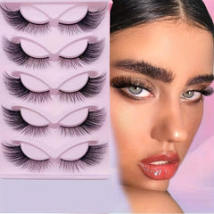 5 Pairs Fox Eye Lashes 18mm Cat Eye Natural Look False Eyelashes