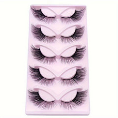 5 Pairs Fox Eye Lashes 18mm Cat Eye Natural Look False Eyelashes
