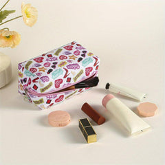 Heart Sunglasses Lipstick Slogan Pattern Makeup Bag