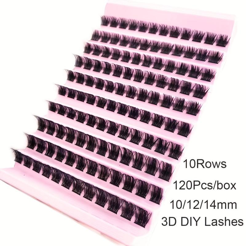 120 Clusters Individual Lashes D Curling Eyelashes Extention 10-14mm