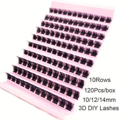 120 Clusters Individual Lashes D Curling Eyelashes Extention 10-14mm