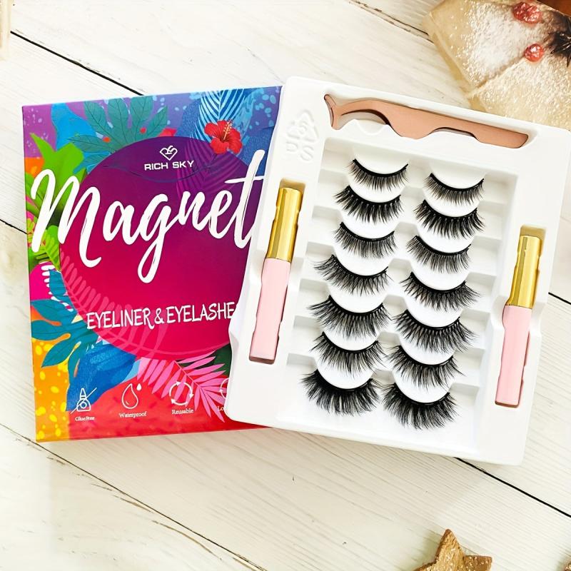 7 Pairs Magnetic Eyelashes 3D Reusable Natural Magnetic Eyelashes Kit