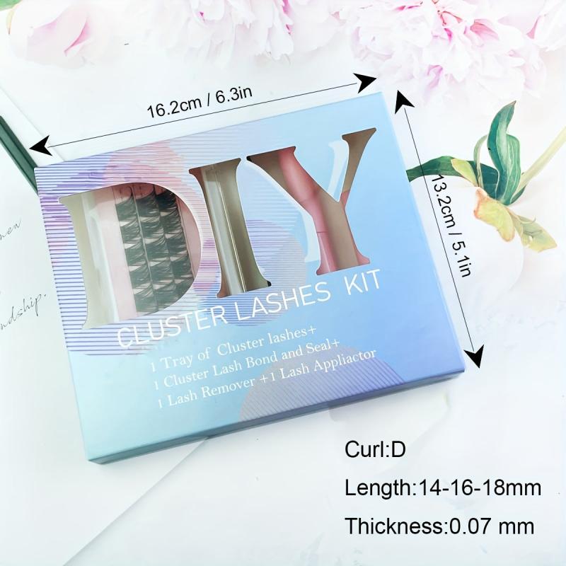 DIY Clusters Lashes Extension Kit D Curling 0.07 14-18mm Lashes