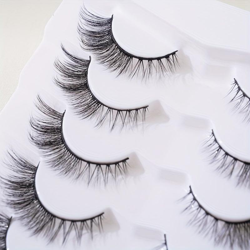 7 Pairs 5D Curly Cat Eyes False Eyelashes 14mm