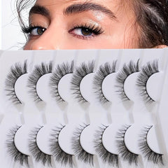 7 Pairs 5D Curly Cat Eyes False Eyelashes 14mm