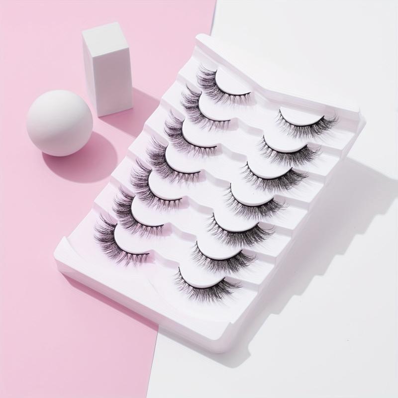 7 Pairs 5D Curly Cat Eyes False Eyelashes 14mm