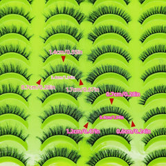 20 Pairs 8D Dramatic False Eyelashes Cat Eye Fox Eye Look Faux Mink Lashes