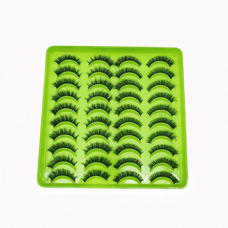 20 Pairs 8D Dramatic False Eyelashes Cat Eye Fox Eye Look Faux Mink Lashes