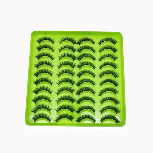20 Pairs 8D Dramatic False Eyelashes Cat Eye Fox Eye Look Faux Mink Lashes