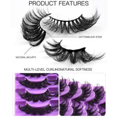 7 Pairs Mink Strip False Eyelashes Thick 3D Volume Natural Look