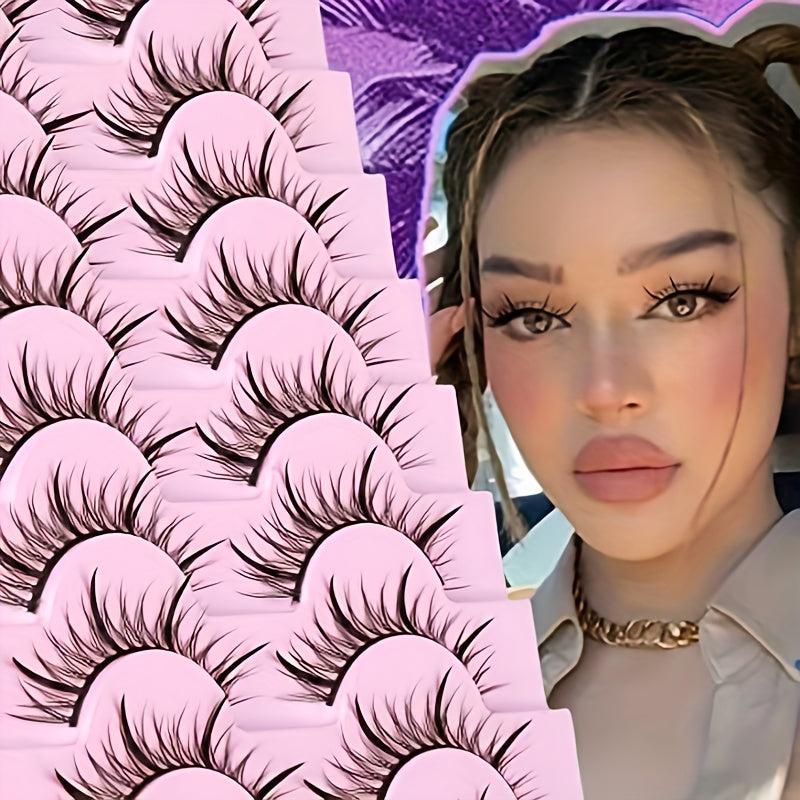 10 Pairs Devil False Eyelashes Spiky Manga Sunflower Style Cosplay Lash