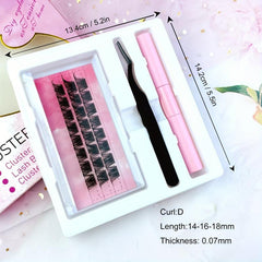 DIY Clusters Extension Kit 14 16 18mm 2 Styles Lash Bond & Seal Mascara Brush