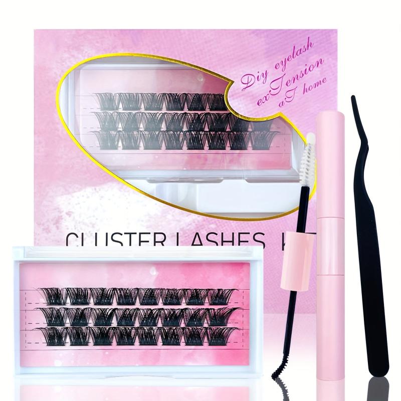 DIY Clusters Extension Kit 14 16 18mm 2 Styles Lash Bond & Seal Mascara Brush