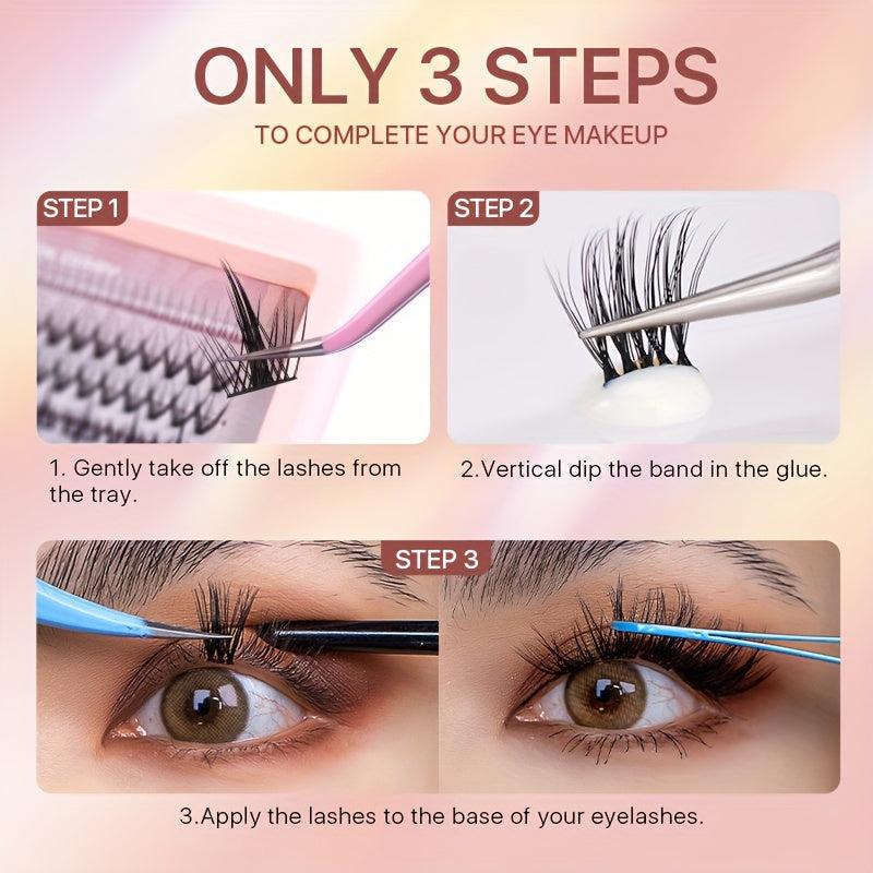 DIY Eyelash Clusters Extensions with Lash Glue