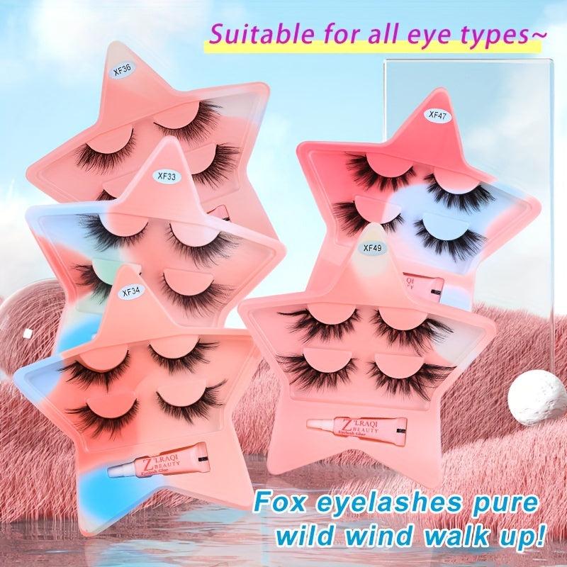 2 Pairs Fox Eye Lashes for Natural Thick Curling Eyelashes