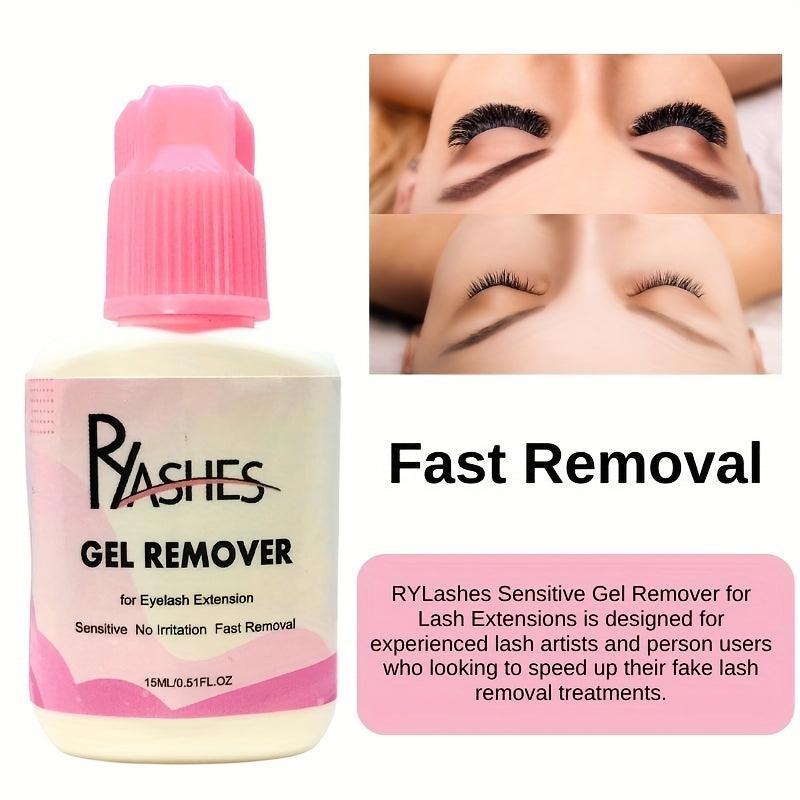 Sensitive Eyelash Extension Gel Remover Clear Gel 15ml - No Burn Acetone
