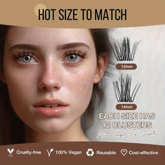 56D Cluster Eyelashes Bunches Kits Volumizing Waterproof Lash Bond Seal