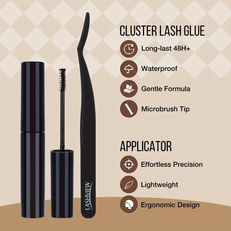 56D Cluster Eyelashes Bunches Kits Volumizing Waterproof Lash Bond Seal