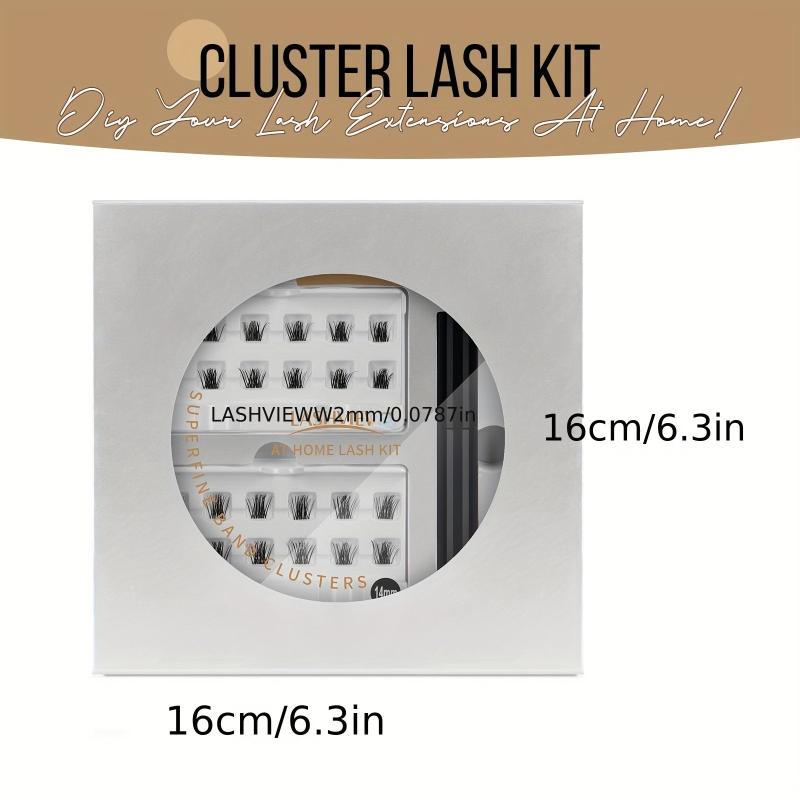 56D Cluster Eyelashes Bunches Kits Volumizing Waterproof Lash Bond Seal