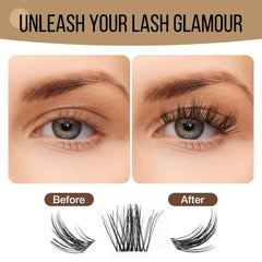 56D Cluster Eyelashes Bunches Kits Volumizing Waterproof Lash Bond Seal