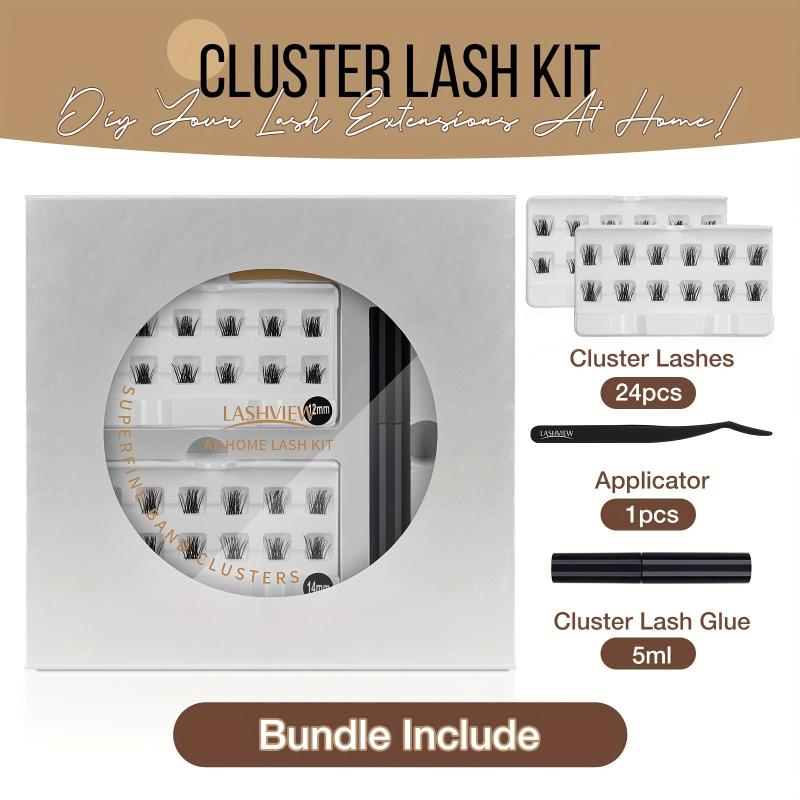56D Cluster Eyelashes Bunches Kits Volumizing Waterproof Lash Bond Seal