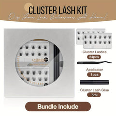 56D Cluster Eyelashes Bunches Kits Volumizing Waterproof Lash Bond Seal