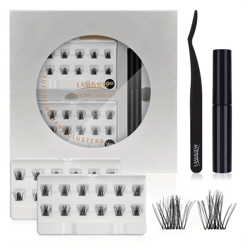 56D Cluster Eyelashes Bunches Kits Volumizing Waterproof Lash Bond Seal
