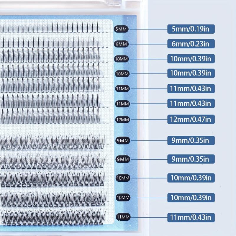 240pcs Grafted Eyelashes Mixed Set Natural Lightweight C Curling False Eyelashes