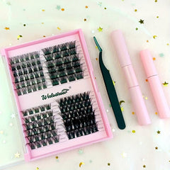 DIY Lashes Extension Kit - 4 Style Lashes, Bond, Seal Mascara, Glue Remover