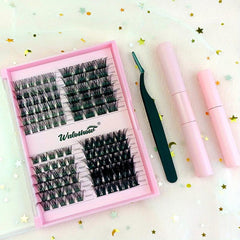 DIY Lashes Extension Kit - 4 Style Lashes, Bond, Seal Mascara, Glue Remover
