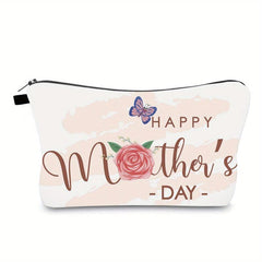 Mother's Makeup Bag Butterfly Floral & Letter Pattern Cosmetic Bag