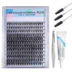 240pcs 11 15mm False Eyelashes Set Light Unburdened Glue & Tool