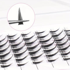 60pcs Cluster Lashes 10 12mm Thick Curling Natural False Eyelashes Set
