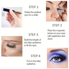 7 Pairs 3D Magnetic Eyelashes With Eyeliner Kit - Long Lasting & Natural Look
