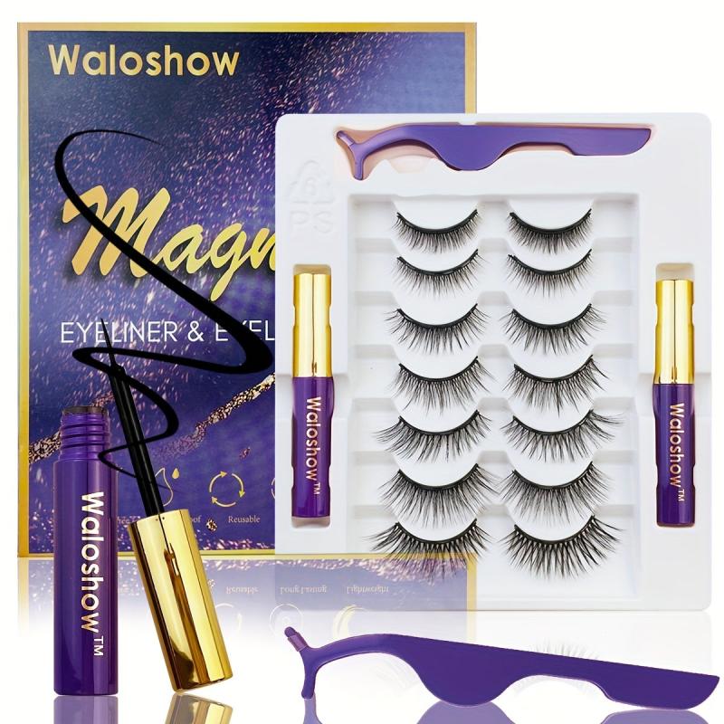7 Pairs 3D Magnetic Eyelashes With Eyeliner Kit - Long Lasting & Natural Look
