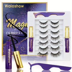 7 Pairs 3D Magnetic Eyelashes With Eyeliner Kit - Long Lasting & Natural Look