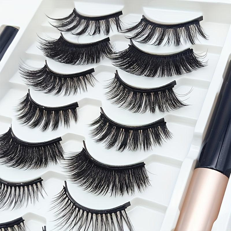 7 Pairs Self Adhesive Natural Look Eyelashes No Glue Needed Waterproof