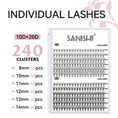 DIY Lash Extension Kit 240pcs Individual Eyelash Extension Kit