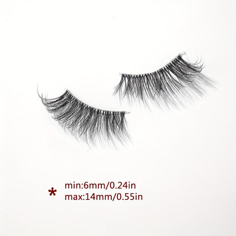 5D Half Eyelashes Natural Wispy Cross Eye Lashes 14mm
