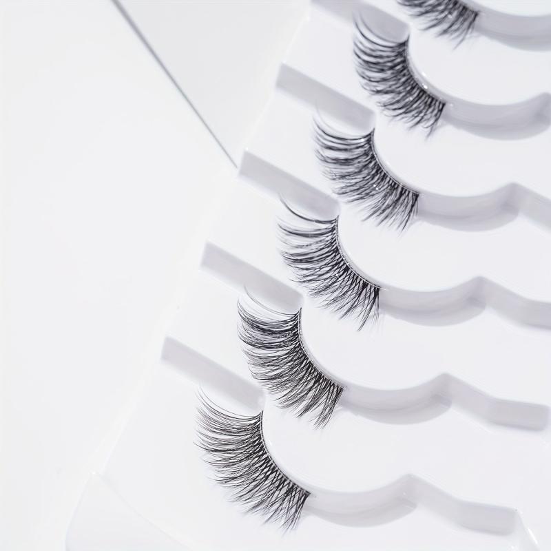 5D Half Eyelashes Natural Wispy Cross Eye Lashes 14mm