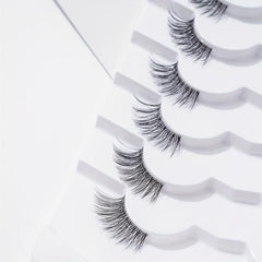 5D Half Eyelashes Natural Wispy Cross Eye Lashes 14mm