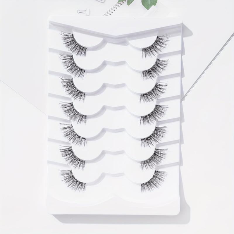 5D Half Eyelashes Natural Wispy Cross Eye Lashes 14mm
