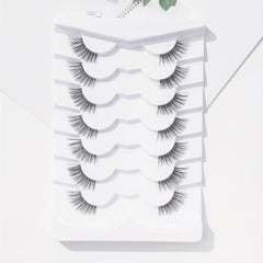 5D Half Eyelashes Natural Wispy Cross Eye Lashes 14mm