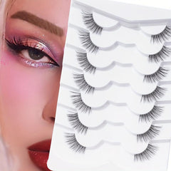 5D Half Eyelashes Natural Wispy Cross Eye Lashes 14mm