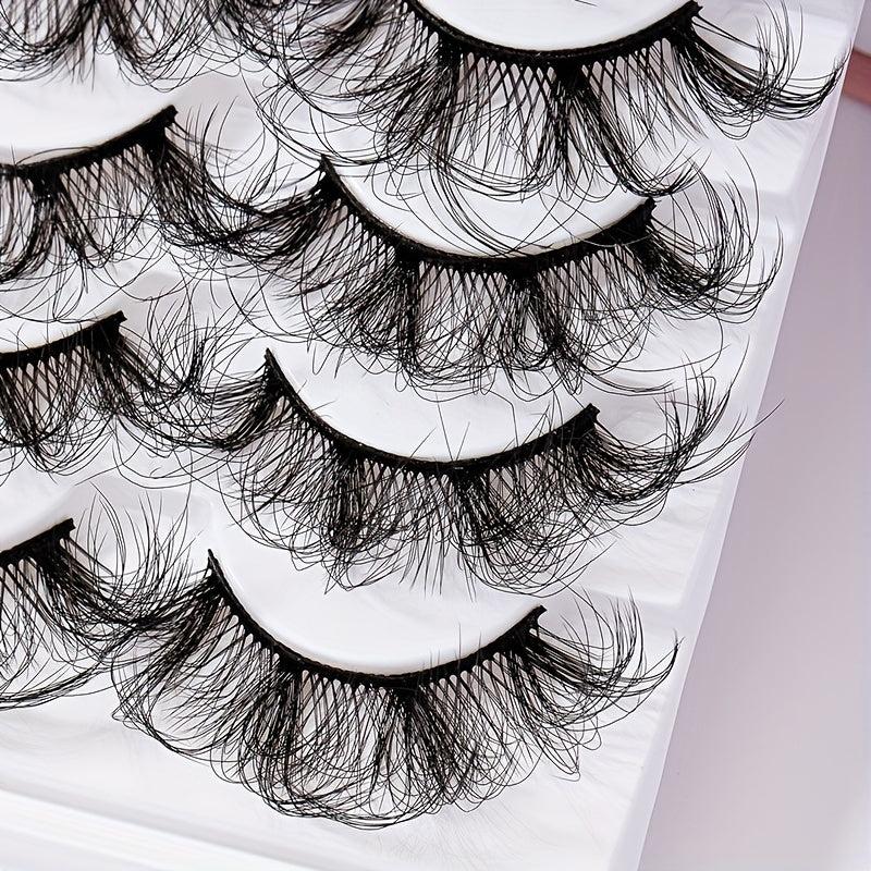 5 Pairs 8D Wispy Fluffy False Eyelashes 20mm Long Full Strip Lashes