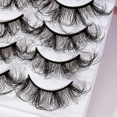 5 Pairs 8D Wispy Fluffy False Eyelashes 20mm Long Full Strip Lashes