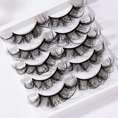 5 Pairs 8D Wispy Fluffy False Eyelashes 20mm Long Full Strip Lashes