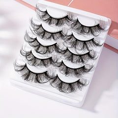 5 Pairs 8D Wispy Fluffy False Eyelashes 20mm Long Full Strip Lashes