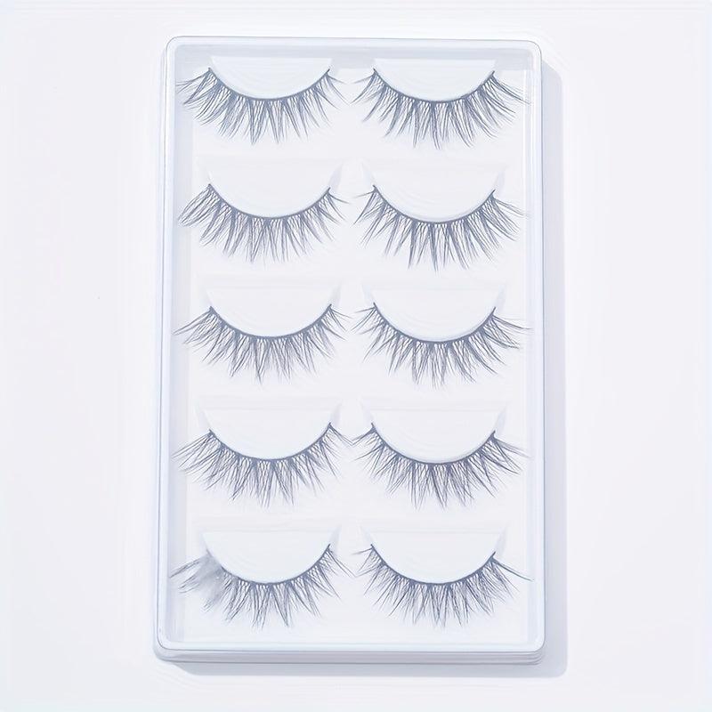 5 Pairs Natural Wispy Cross False Eyelashes
