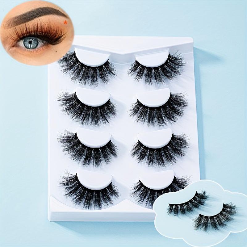 Volumized False Eyelashes Messy High Volume 10 18mm Wispy Long Thick Eyelashes